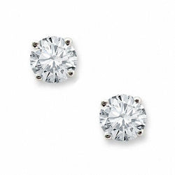 Diamond Stud Earrings 3 Carats Prong Set White Gold Jewelry