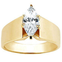 Marquise 1.50 Carat Diamond Solitaire Engagement Ring Yellow Gold