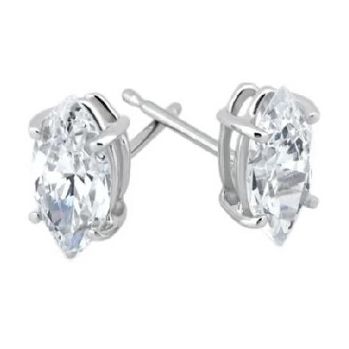 Marquise Cut Sparkling Diamonds Studs Earring White Gold Stud Earrings