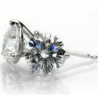 Martini Round Diamond Stud Earrings 1.50 Carats White Gold 14K Stud Earrings
