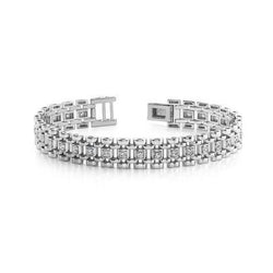 Men's Link Bracelet 14K White Gold 3.00 Carats Diamonds