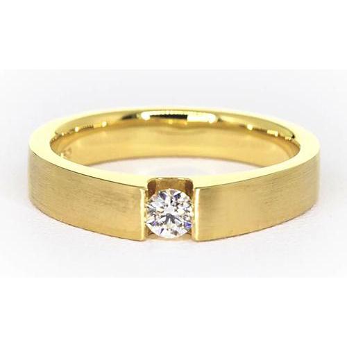 Men'S Ring Yellow Gold 14K 0.75 Carats Tension Set Mens Ring