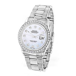 Men's Rolex Datejust 36 Mm Watch Diamond Bezel Stainless Steel