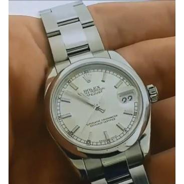 Midsize Datejust Rolex 31Mm Watch Smooth Bezel Ss Bracelet Watch Bezel