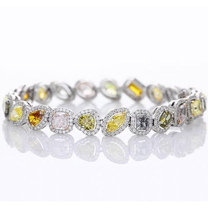  Jewelry Womans Stylish Multi Shaped & Colored Sapphire Tennis Bracelet