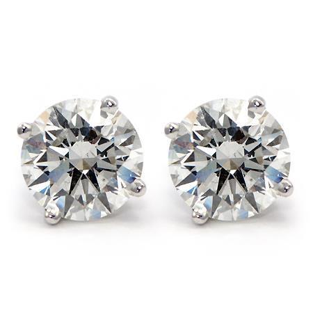 Natural Carats  Diamonds Women Studs Earrings White Gold Stud Earrings