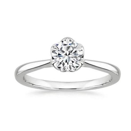 Natural  Fancy Princess Cut  Sparkling Vintage Style White Gold Diamond Solitaire Ring 