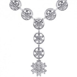 Necklace With Chain F Vvs1 3.00 Ct Round Cut Diamonds White Gold