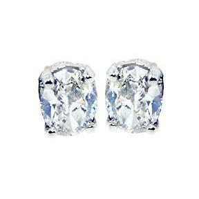 New Oval Cut Natural Brilliant Engagement White Gold Diamond  Stud Earrings