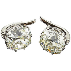 Old Miner Cut 4 Carats H Vs1 Diamond Stud Earring White Gold 14K