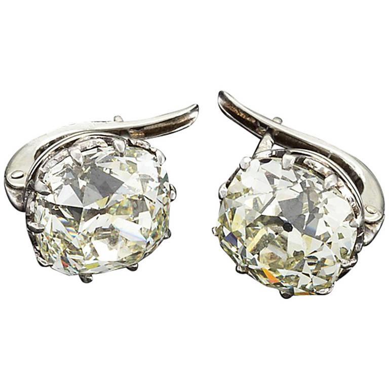 Old Miner Cut 4 Carats H Vs1 Diamond Stud Earring White Gold 14K Stud Earrings