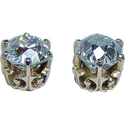 Old Miner Cut  Diamond Stud Women Earring White Gold 2 Carats Stud Earrings