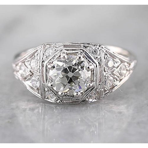 Antique Style Sparkl;ing Old Miner Diamond Ring Engagement Ring