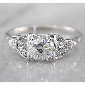 Sparkling Unique Lady’s Engagement White Gold  Old Miner Round Diamond Ring  White Gold Carats Engagement Ring