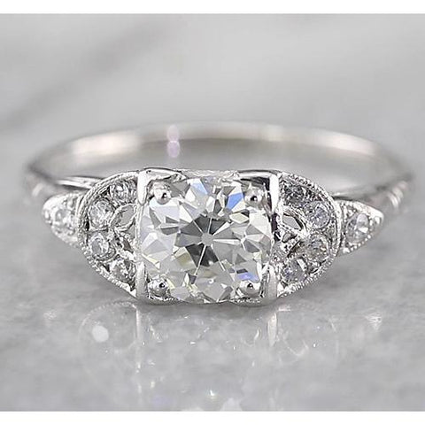 Sparkling Unique Lady’s Engagement White Gold  Old Miner Round Diamond Ring  White Gold Carats Engagement Ring