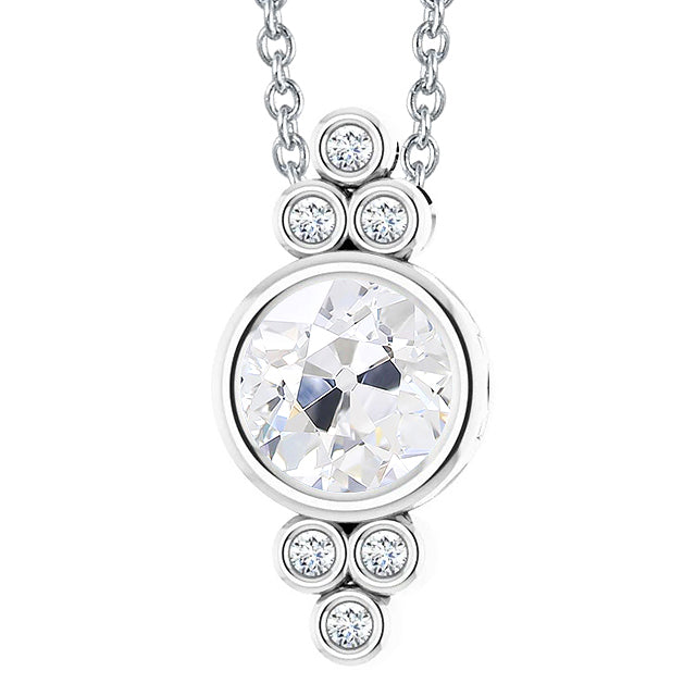 Old Miner Diamond Pendant Bezel Set