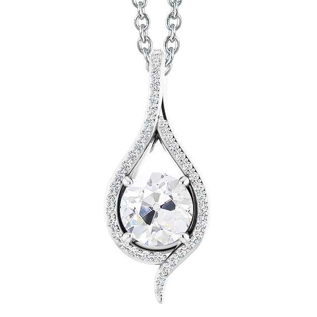 Old Miner Diamond Pendant Gold Prong Set