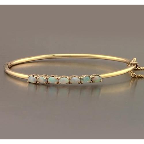 Opal Bangle  New Womans Sparkling  Yellow Gold Women Jewelry New Gemstone Bracelet