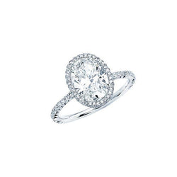 Natural  Oval And Round Diamond Engagement Ring 5.30 Carat Solid White Gold 14K