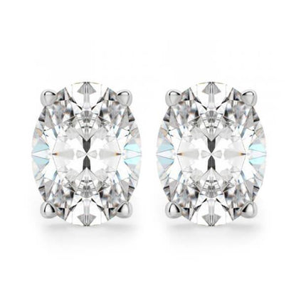 Oval Cut 3.5 Carats Diamond Stud Earrings White Gold Jewelry Stud Earrings