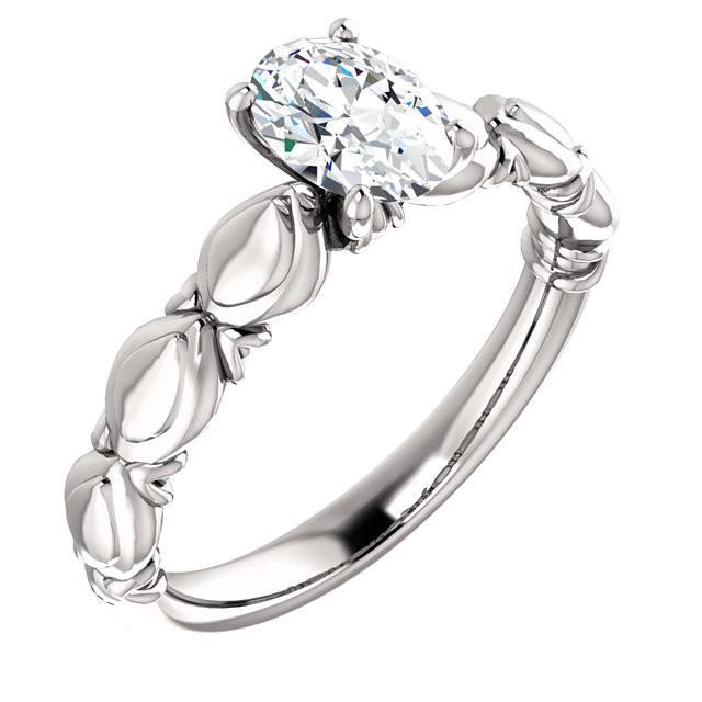  Sparkling Unique Solitaire White Gold Diamond Ring 