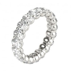 Oval Cut 6 Carats Diamond Eternity Wedding Band Solid White Gold