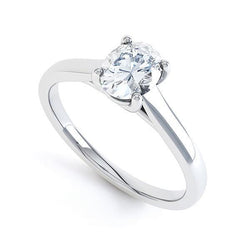 Oval Cut Solitaire 1.25 Carats Diamond Engagement Ring White Gold 14K