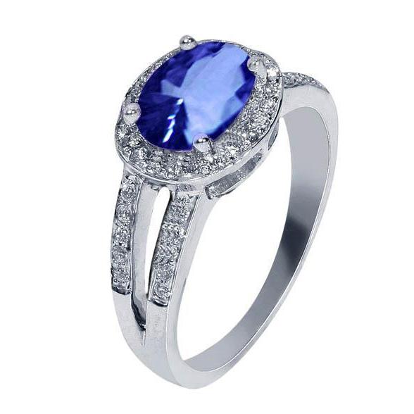 Oval Sri Lanka Sapphire Round Diamonds Ring 3.51 Carat Gemstone Ring