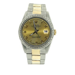 Oyster Bracelet Ss & Gold Gents Datejust Watch  Arabic Dial Rolex QUICK SET