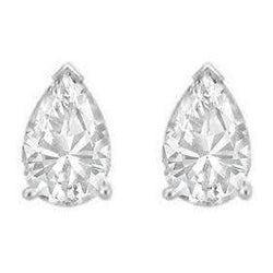 Pear Cut 3 Ct Diamond Ladies Stud Earring White Gold Fine Jewelry
