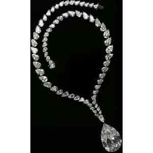 Pear Cut Diamond Necklace Pendant White Gold Jewelry New 31 Carats Pendant