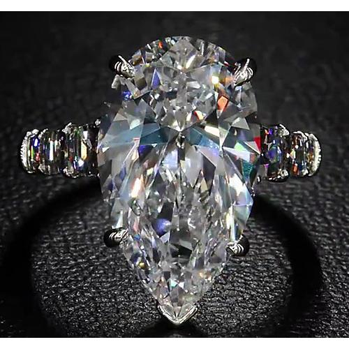 Pear Cut Diamond Ring Jewelry F Vs1 Vvs1 White Gold 14K Engagement Ring
