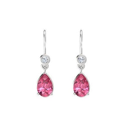 Pear Cut Tourmaline 10.50 Carats Dangle Earrings White Gold 14K