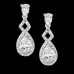 Pear Diamond Dangle Style 3.75 Carats Earring White Gold Earring New