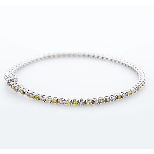  Pink, White, Yellow & Green Sapphire Tennis Bracelet   Jewelry