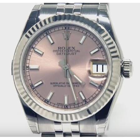 Pinkstick Dial Rolex Datejust 31 Mm Watch Jubilee Bracelet Midsize Rolex