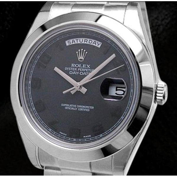 Platinum Arabic Dial Domed Bezel Rolex Day Date Two 41 Mm Men Watch Watch Bezel