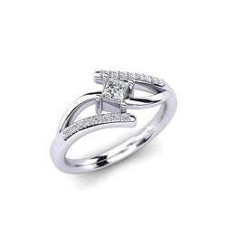 Princess & Round Cut 1.50 Carats Diamond Engagement Ring