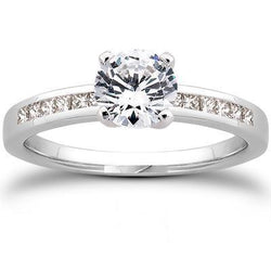Princess And Round Cut 2.75 Ct Diamonds Engagement Ring White Gold 14K