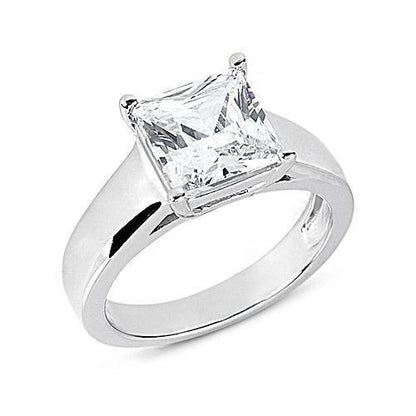 Princess Cut 1.00 Carat Natural Diamond Engagement Ring White Gold 14K Solitaire Ring