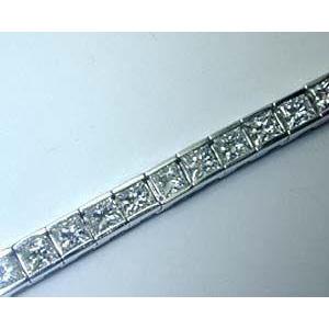Princess Cut 11.50 Carats Diamonds Channel Setting Bracelet White Gold