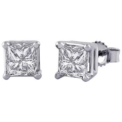 Princess Cut 3.50 Ct Diamonds Women Studs Earring White Gold 14K Stud Earrings