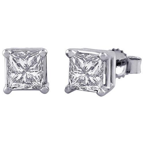 Princess Cut 3.50 Ct Diamonds Women Studs Earring White Gold 14K Stud Earrings