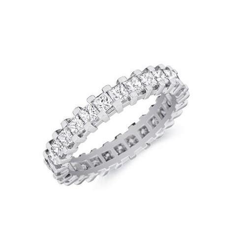 Princess Cut 3.80 Carats Diamonds Engagement Band White Gold 14K Band