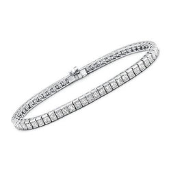 Princess Cut 9 Carats Sparkling Lab Grown Diamonds Tennis Bracelet WG 14K