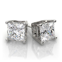 Princess Cut 5 Ct Diamonds Women Studs Earring White Gold 14K