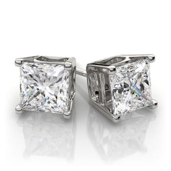 Princess Cut 5 Ct Lab Grown Diamonds Women Studs Earring White Gold 14K