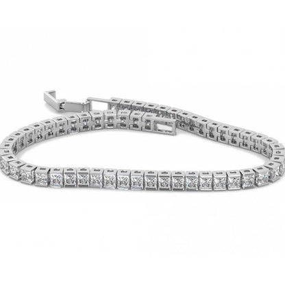 Princess Cut Channel Set 7.50Ct Diamonds Tennis Bracelet White Gold Tennis Bracelet
