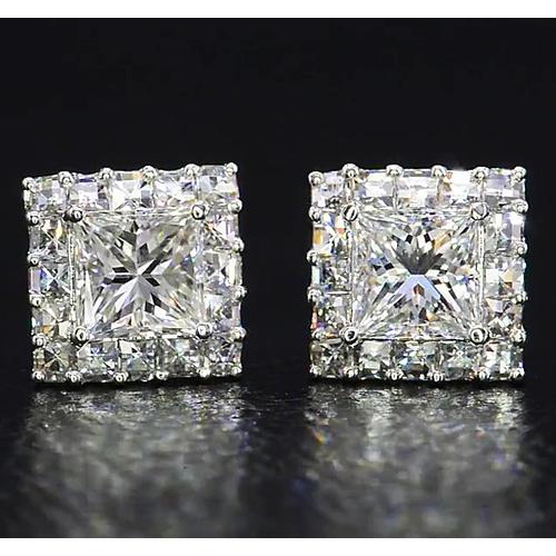 Princess Cut Diamond Earring Jewelry F Vs1 Vvs1 White Gold 14K 2 Carats Earrings
