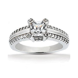 Princess Cut Diamond Solitaire Ring 2.20 Ct. With Accents
